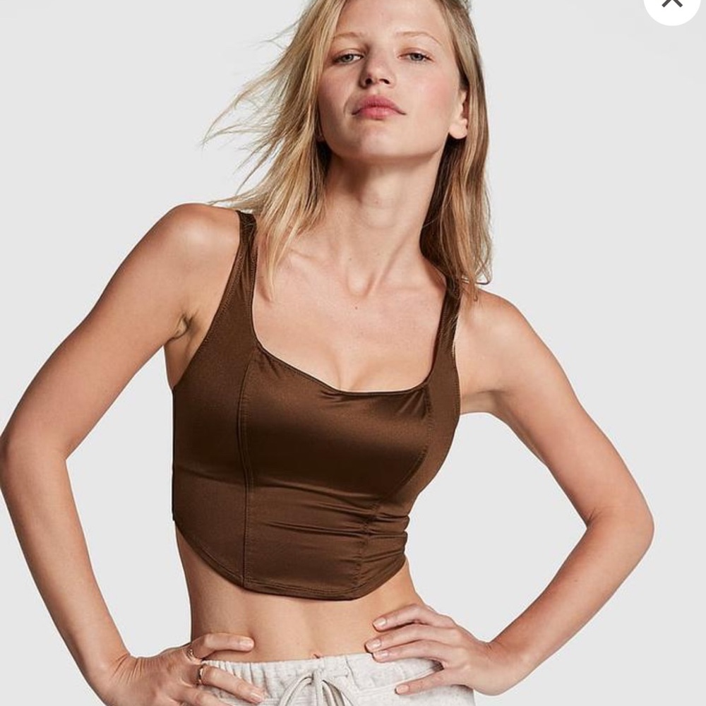 VICTORIA SECRET PINK BRALETTES SATIN LIGHTLY LINED CORSET TOP NWTS